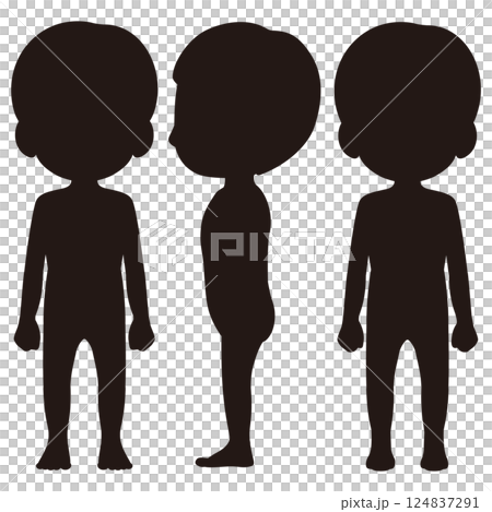 男性の全身単色シルエットイラストセット 124837291