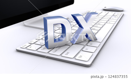 DXのテキストとデスクトップパソコン DXのテキストとデスクトップパソコン 124837355