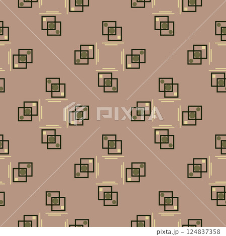 Textile motif seamless pattern. Abstract line shape geometric motif basic pattern continuous background. Man shirt all over print block.  124837358