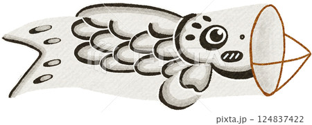 outdoor Black Koinobori decoration 124837422