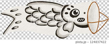 outdoor Black Koinobori decoration 124837422