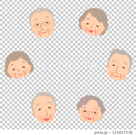 微笑的老年男女，一群老人，臉孔，影印空間 124837536