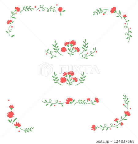 Illustration of carnation design elements 124837569