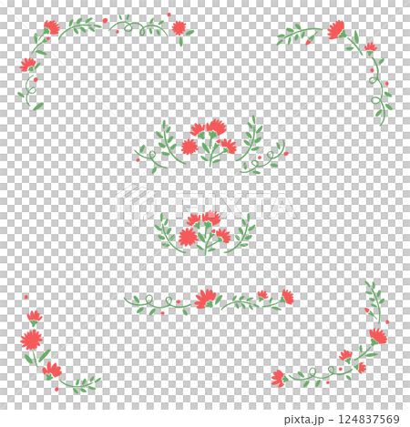 Illustration of carnation design elements 124837569