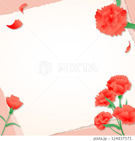 An illustration of carnation flowers 124837571