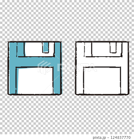 ペンで描いた風フロッピー 124837770