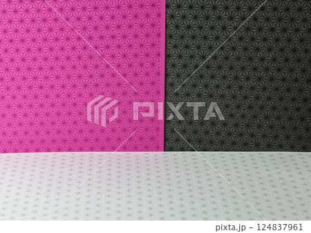 和柄の背景_ピンクと黒と白 和柄の背景_ピンクと黒と白 124837961