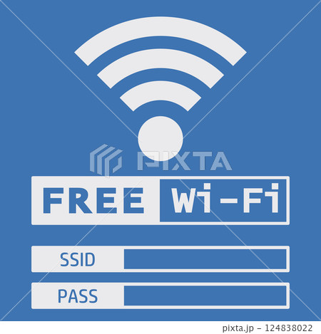 イラスト素材掲示板：フリーWI-Fi,ネットワーク,インターネット,コンピューター,携帯電話 124838022