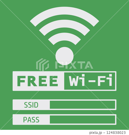 イラスト素材掲示板：フリーWI-Fi,ネットワーク,インターネット,コンピューター,携帯電話 124838023