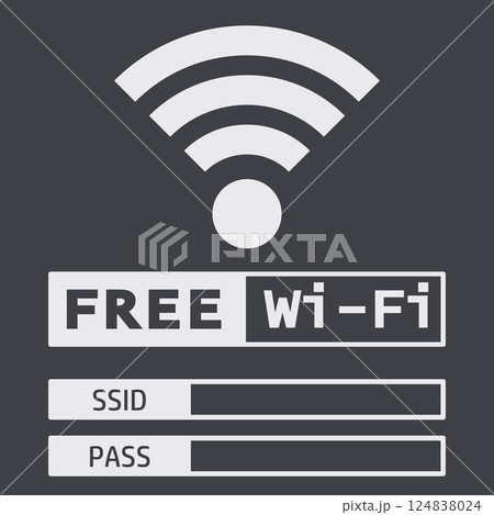 イラスト素材掲示板：フリーWI-Fi,ネットワーク,インターネット,コンピューター,携帯電話 124838024