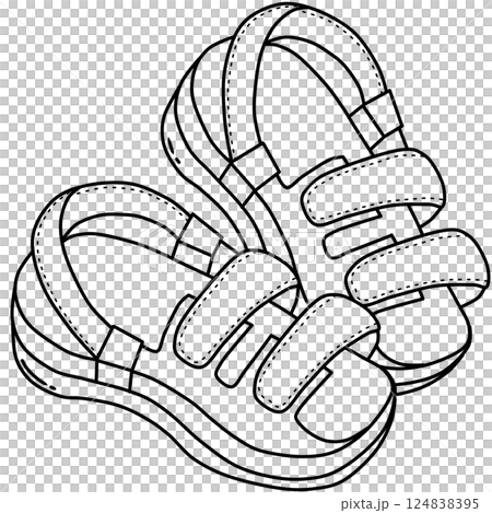 outline cartoon of stylish women's shoes 124838395