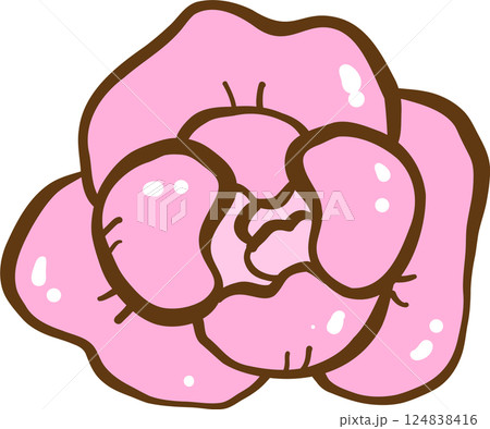Cute Peony Flower Cartoon Hand Drawn Cute Peony Flower Cartoon Hand Drawn 124838416