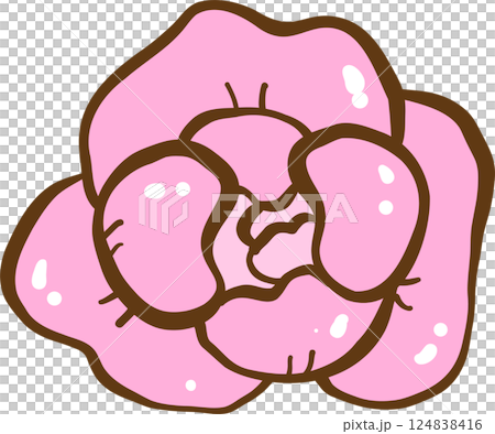 Cute Peony Flower Cartoon Hand Drawn Cute Peony Flower Cartoon Hand Drawn 124838416