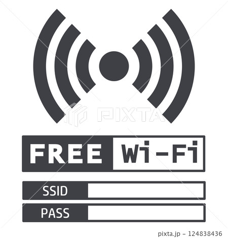 イラスト素材掲示板：フリーWI-Fi,ネットワーク,インターネット,コンピューター,携帯電話 124838436