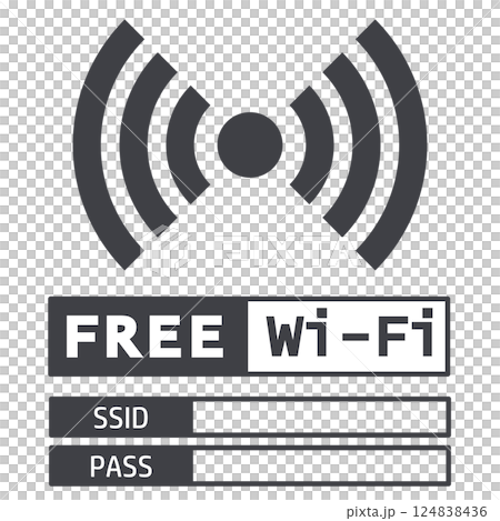 イラスト素材掲示板：フリーWI-Fi,ネットワーク,インターネット,コンピューター,携帯電話 124838436