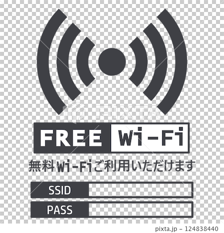 插圖素材公告板：免費Wi-Fi、網路、網路、電腦、手機 124838440