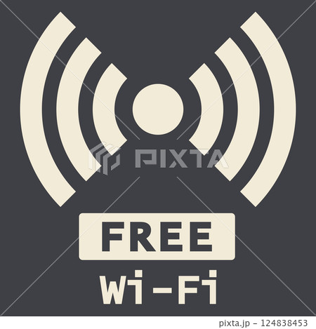 イラスト素材掲示板：フリーWI-Fi,ネットワーク,インターネット,コンピューター,携帯電話 124838453