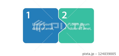 Infographics step blocks as puzzle jigsaw pieces. Infographics presentation template. Business process design. Flat vector illustration Infographics step blocks as puzzle jigsaw pieces. Infographics presentation template. Business process design. Flat vector illustration 124839005