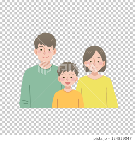 Simple illustration of a family of three 124839047