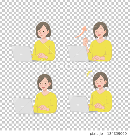 Set of young women using laptop 124839060