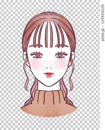 女人正面插圖 女人正面插圖 124839228