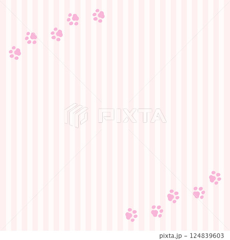 肉球の背景イラスト、ピンク 124839603