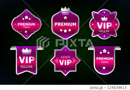 Premium ribbon seals and labels 124839613