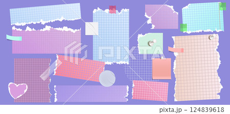Torn paper sheet set Torn paper sheet set 124839618