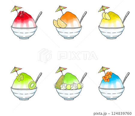 かき氷イラストセット 124839760