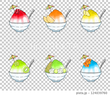 かき氷イラストセット 124839760