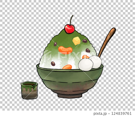 Anmitsu Matcha Shaved Ice 124839761