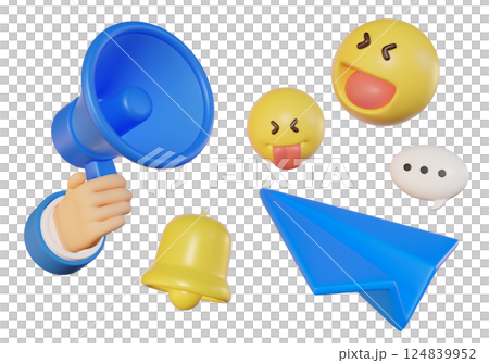 social network media 3D icons 124839952