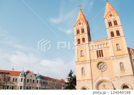 Qingdao Catholic Church in Qingdao, China Qingdao Catholic Church in Qingdao, China 124840198