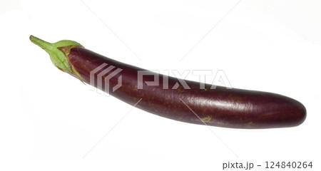 Purple Chinese Eggplant isolated on white background, Vegetable for cooking healthy food Purple Chinese Eggplant isolated on white background, Vegetable for cooking healthy food 124840264