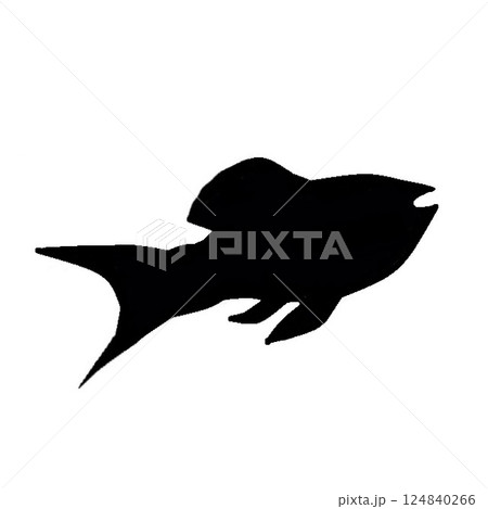 シンプルなサメのシルエット・背景透過PNG 124840266