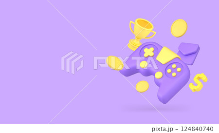 Esport virtual video gaming championship win entertainment banner copy space vector illustration 124840740