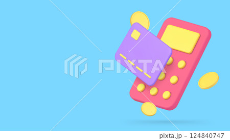 Banking accounting user bill balance budget calculation control 3d icon realistic vector 124840747