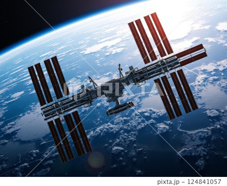 Space station with earth in background 124841057