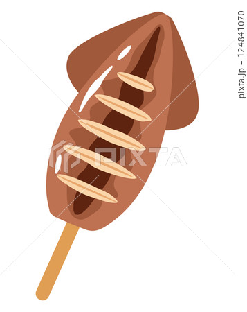 イカ焼きのイラスト 124841070
