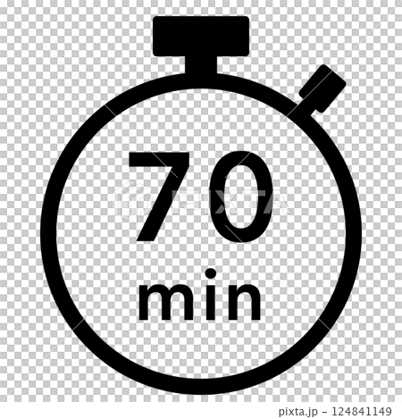 70分のストップウォッチのアイコン 124841149