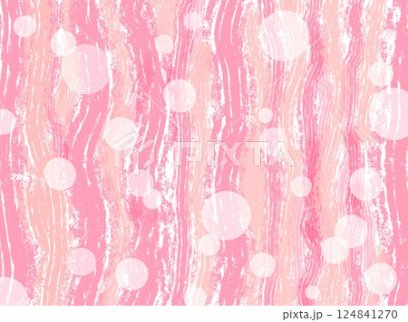 ピンク色の波打つラインを背景に水玉模様入りの背景素材イラスト ピンク色の波打つラインを背景に水玉模様入りの背景素材イラスト 124841270