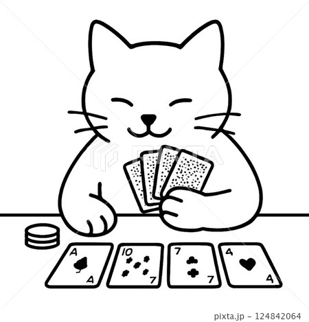 ポーカーする猫 ポーカーする猫 124842064