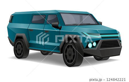 off road car to overcome restrictions and perform special tasks vector illustration 124842221