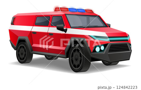 off road car to overcome restrictions and perform special tasks vector illustration 124842223