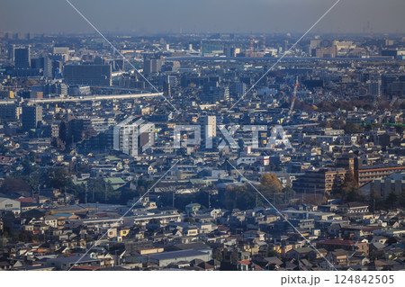 Urban Aerial View of Residential and Commercial Buildings, Japan Dec 8 2024 Urban Aerial View of Residential and Commercial Buildings, Japan Dec 8 2024 124842505