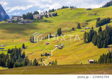 Dolomites Alpe di Siusi, Italy landscape Dolomites Alpe di Siusi, Italy landscape 124842764
