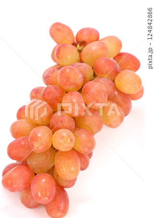 甲斐路ブドウ　赤い葡萄　明るい背景　山梨県産 124842866