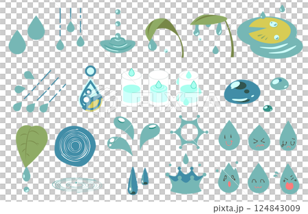 とんがりフォルムのしずくたち・かわいいバリエーションセット 124843009