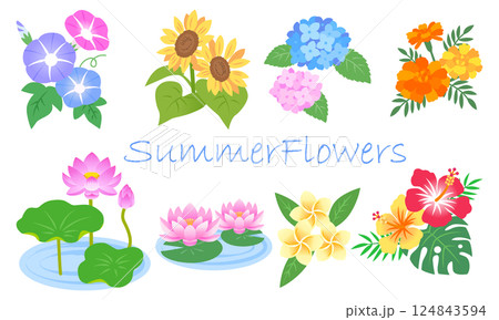 夏の花イラストセット 124843594
