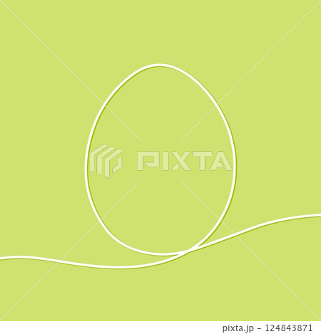 Continuous line drawing of easter egg. Egg line art. Minimalist linear sketch isolated on pastel background. 124843871